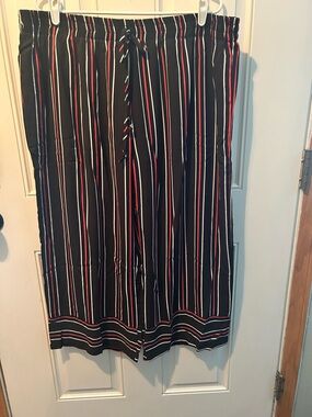 Umgee Pants Black with Red and White Stripes NWT 2X